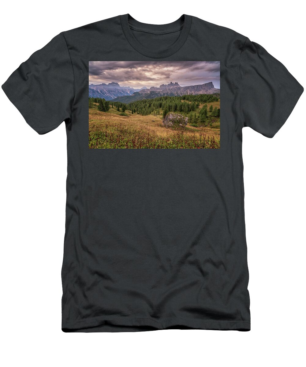 5torri T-Shirt featuring the photograph Croda da Lago Sunrise by James Billings