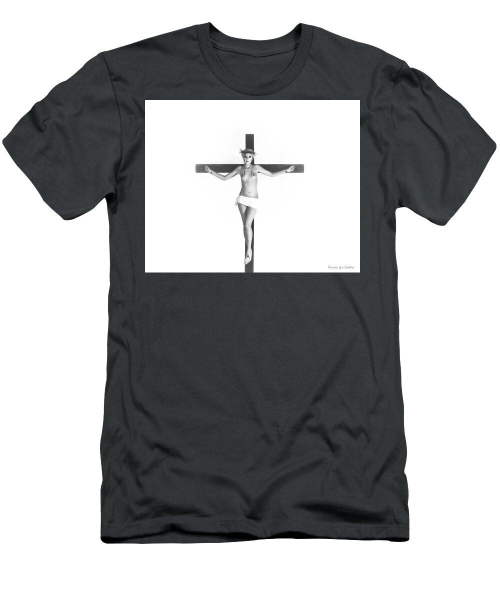 Crucifixion T-Shirt featuring the photograph Crucifiction in Light by Ramon Martinez