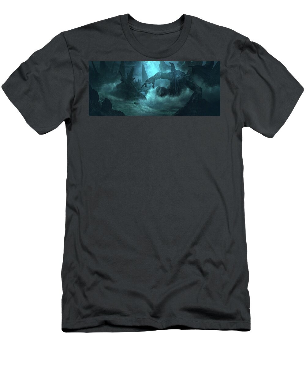 Lovecraft T-Shirt featuring the digital art Cthulhu by Guillem H Pongiluppi