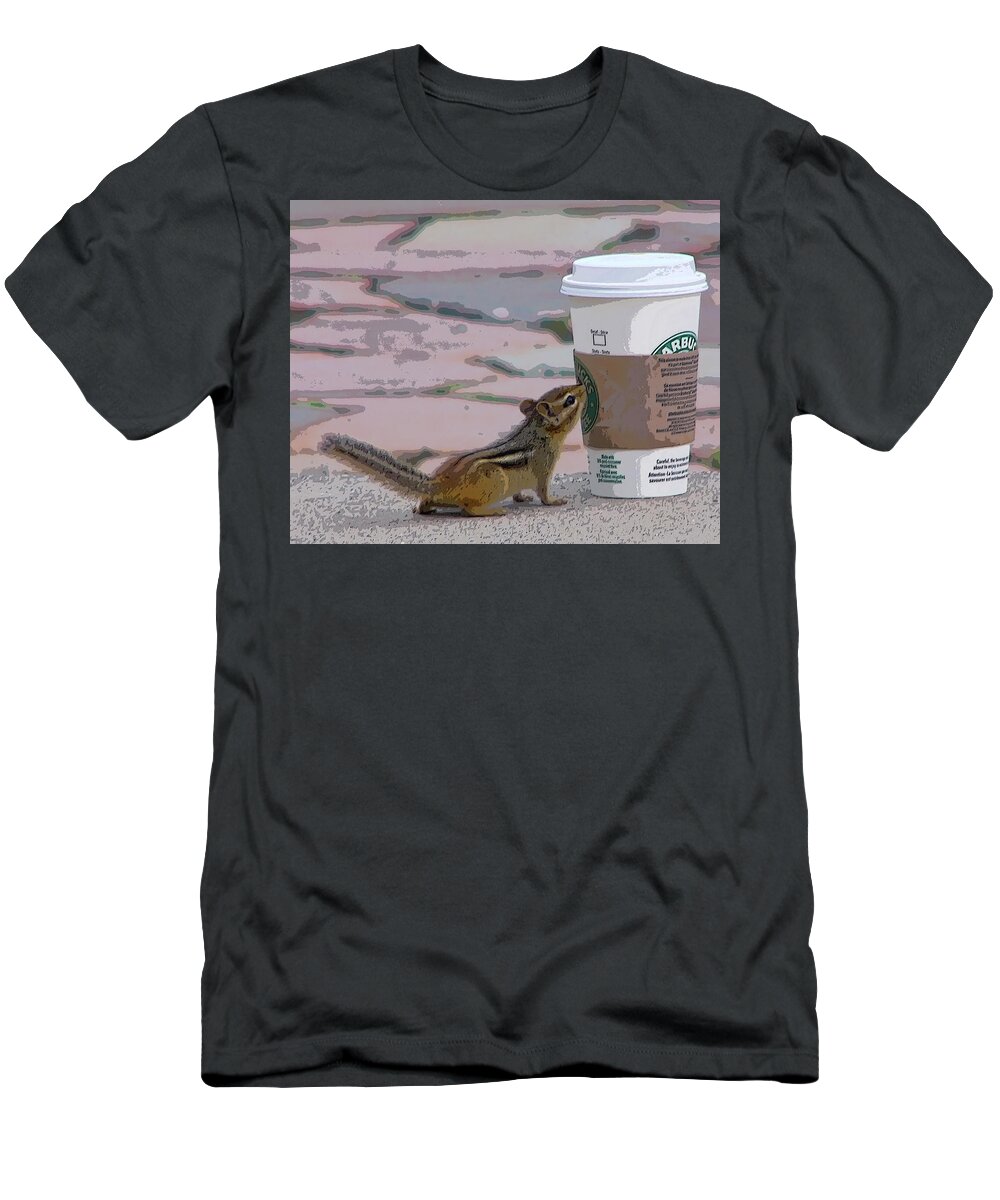 Chipmunk T-Shirt featuring the photograph Curiousity by Rhonda McDougall
