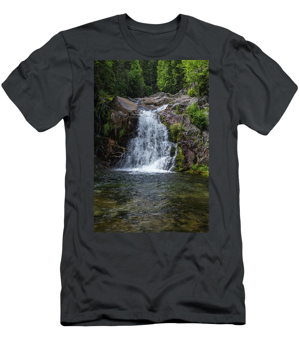 Cutler T-Shirt featuring the photograph Cutler Brook Cascades Two by White Mountain Images
