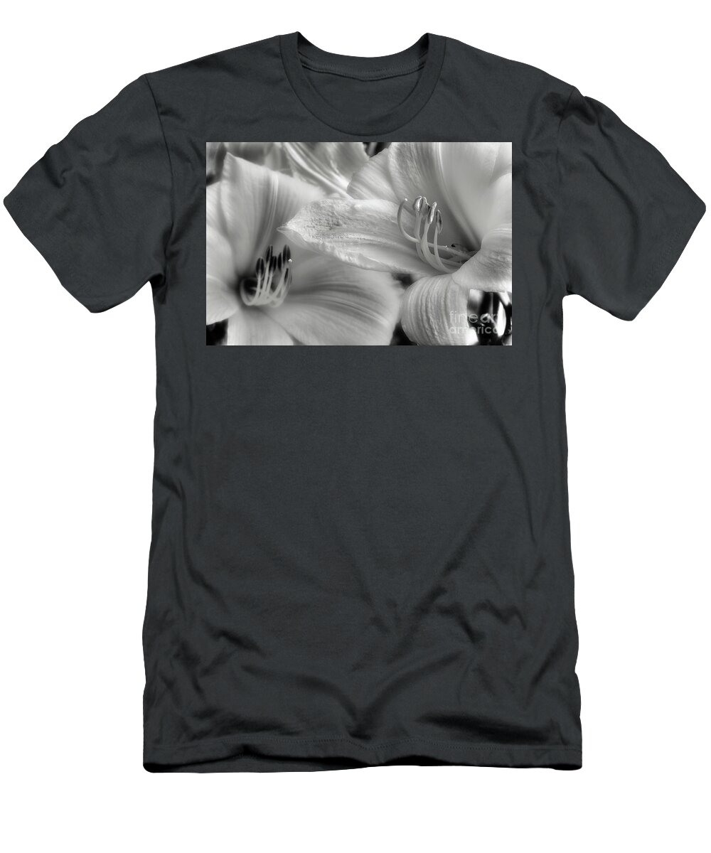 Day Lilies T-Shirt featuring the photograph Day Lilly Black And White by Mike Eingle