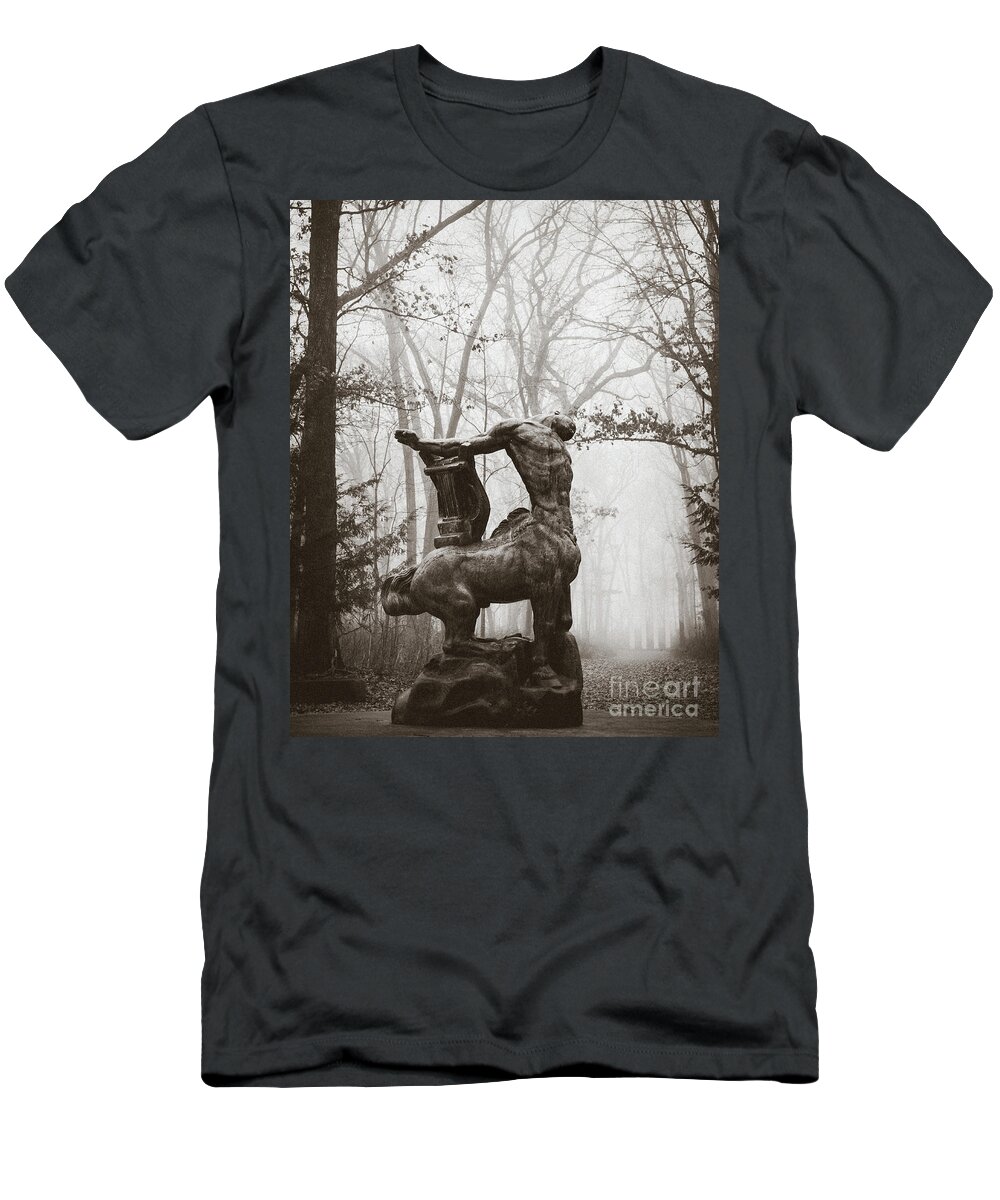 Black And White T-Shirt featuring the photograph Death of the Last Centaur by Blue In Green Photography by Mark Clodfelter