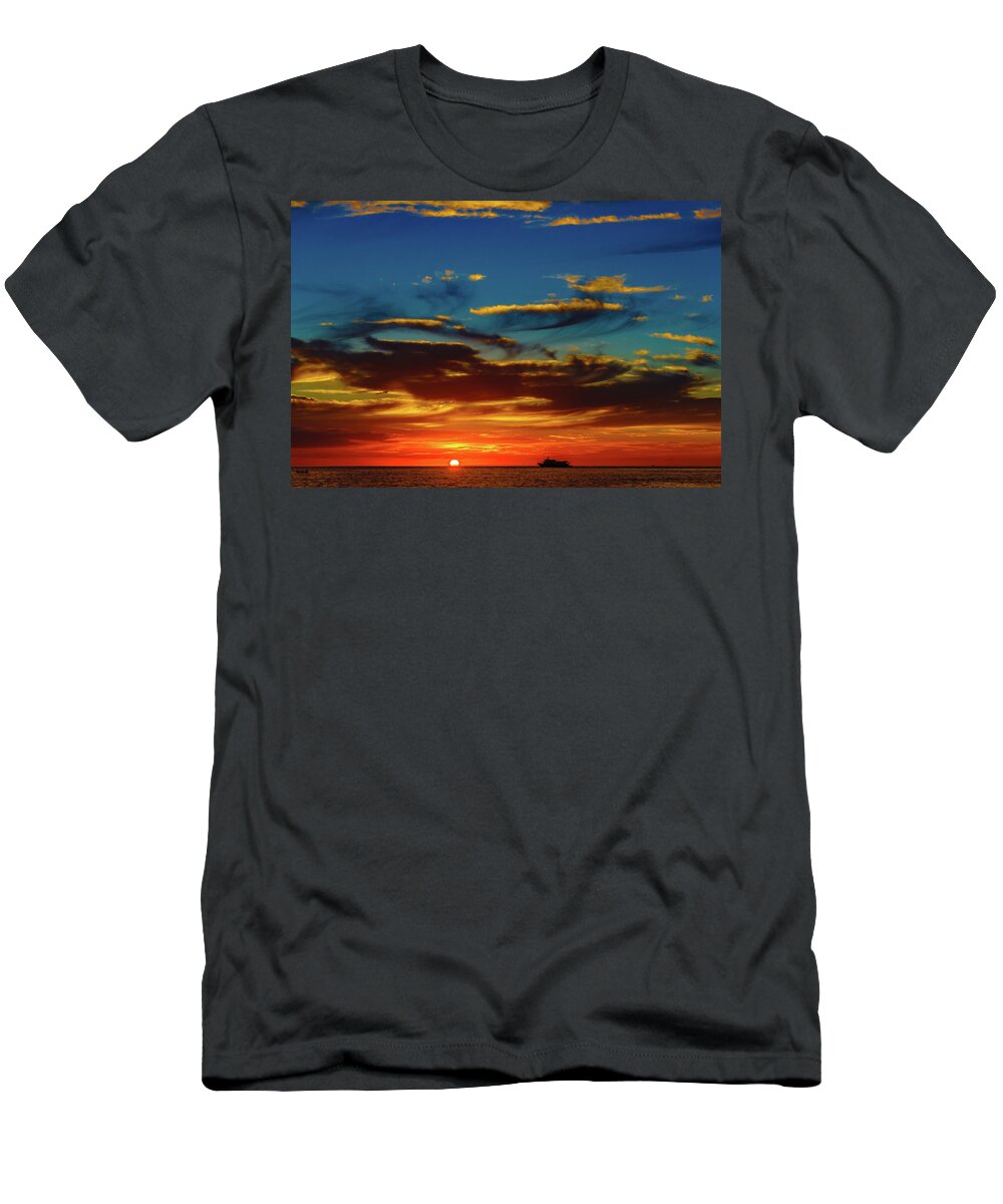 Hawaii T-Shirt featuring the photograph December 17 Sunset by John Bauer