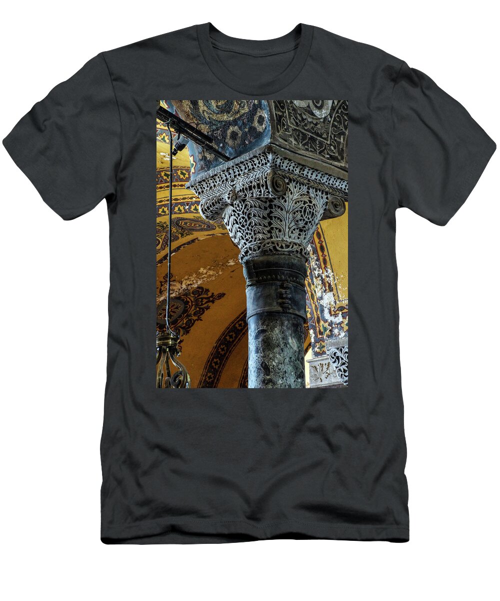 Ayasofya T-Shirt featuring the photograph Deeply undercut Corinthian columns by Steve Estvanik
