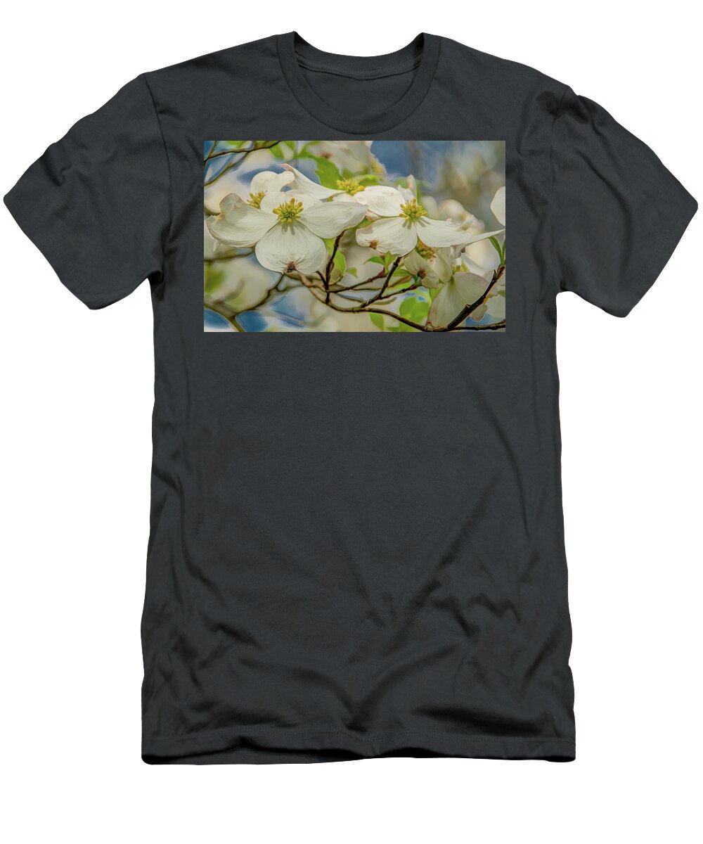 Dogwood Blossoms T-Shirt featuring the photograph Delicate Dogwoods by Marcy Wielfaert
