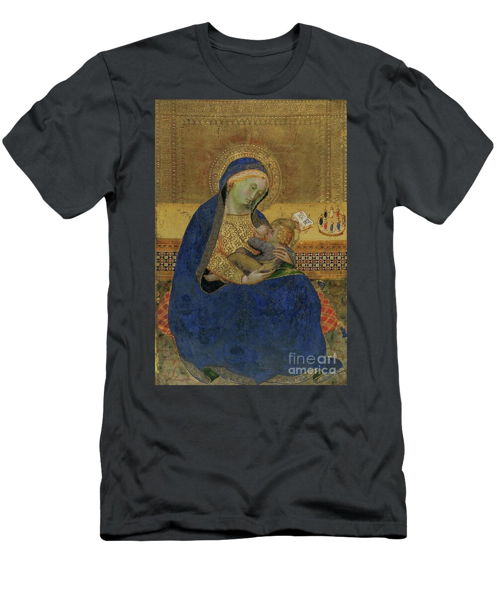 Saint T-Shirt featuring the painting Detail Of The Virgin Of The Humility by Benedetto Di Bindo