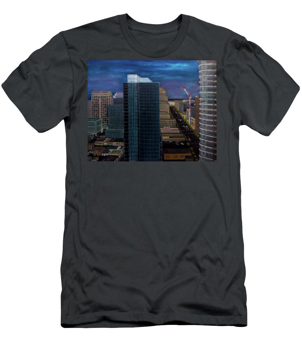 Austin T-Shirt featuring the painting Discordant Chords by Renee Logan