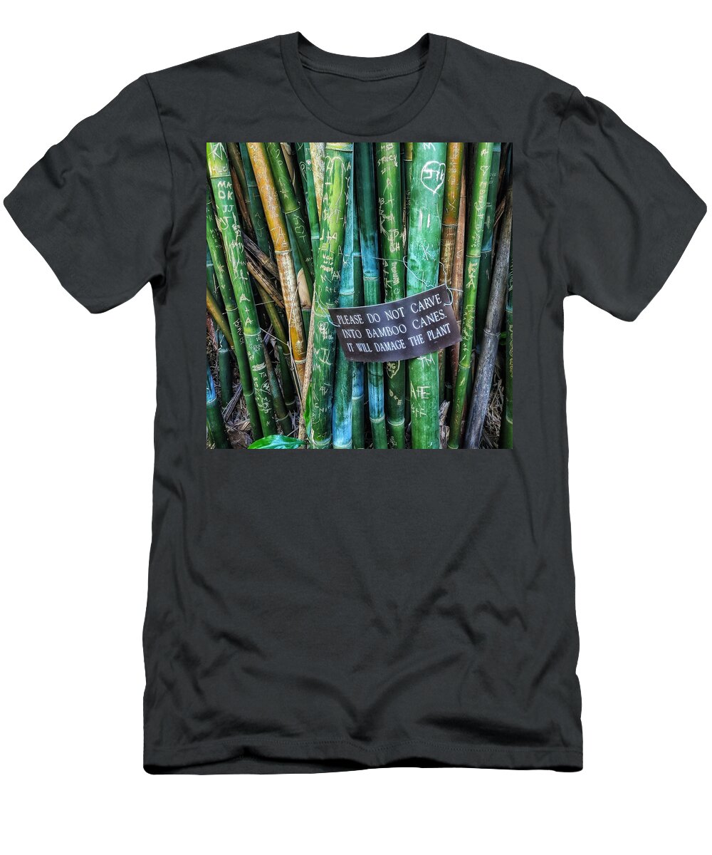 Bamboo T-Shirt featuring the photograph Do Not Carve by Portia Olaughlin