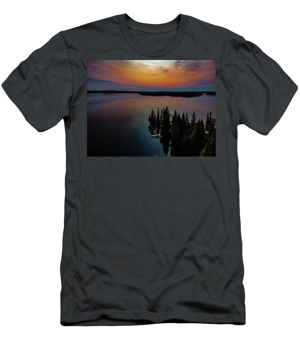 Sun T-Shirt featuring the photograph Dog Lake sunrise by Joe Holley