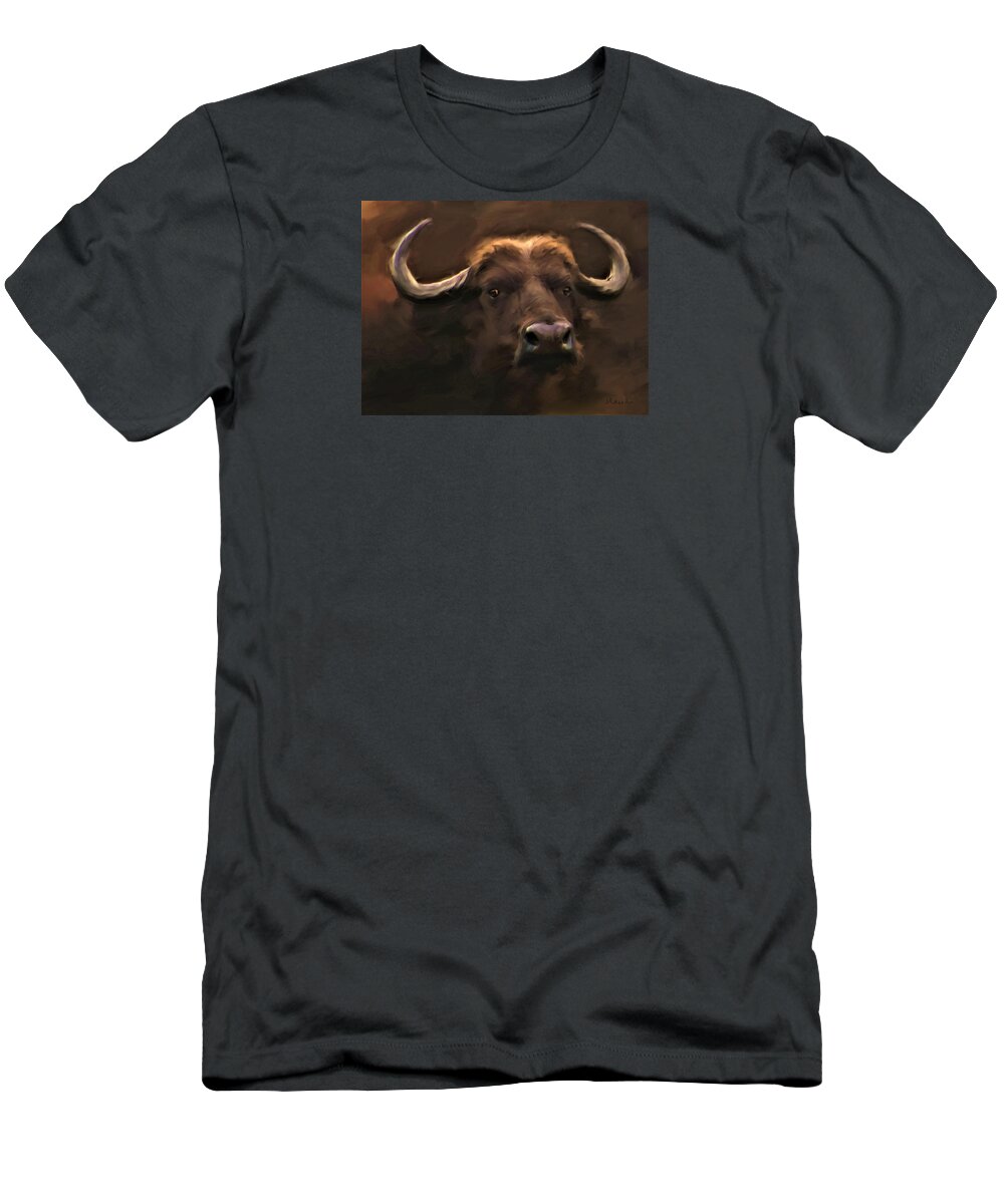 Buffalo T-Shirt featuring the painting Don't Mess With Me by Diane Chandler