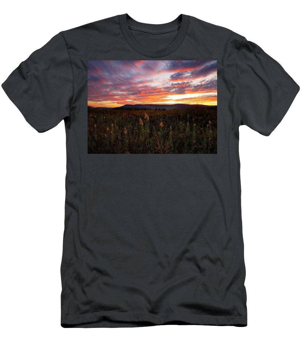 Sunset T-Shirt featuring the photograph Drama Sky in Canaan Valley by Jaki Miller
