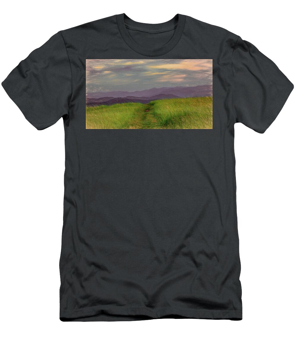 Appalachian Trail T-Shirt featuring the photograph Dusk Along the Appalachian Trail by Marcy Wielfaert