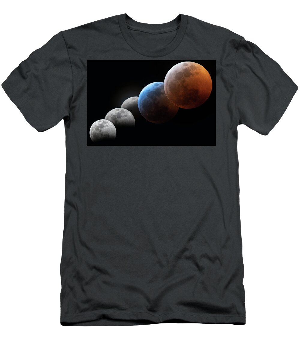Composite T-Shirt featuring the photograph Eclipse Progression by Dave Wilson