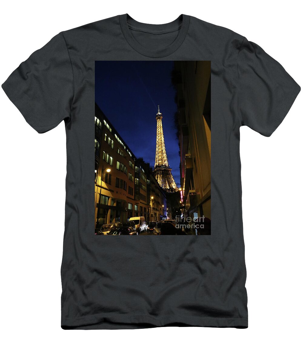 Effel Tower T-Shirt featuring the photograph Eiffel Tower at Night by Steven Spak