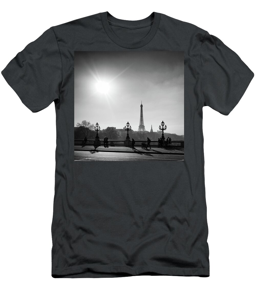 Eiffel T-Shirt featuring the photograph Eiffel Tower from Pont Alexandre 1 by Nigel R Bell