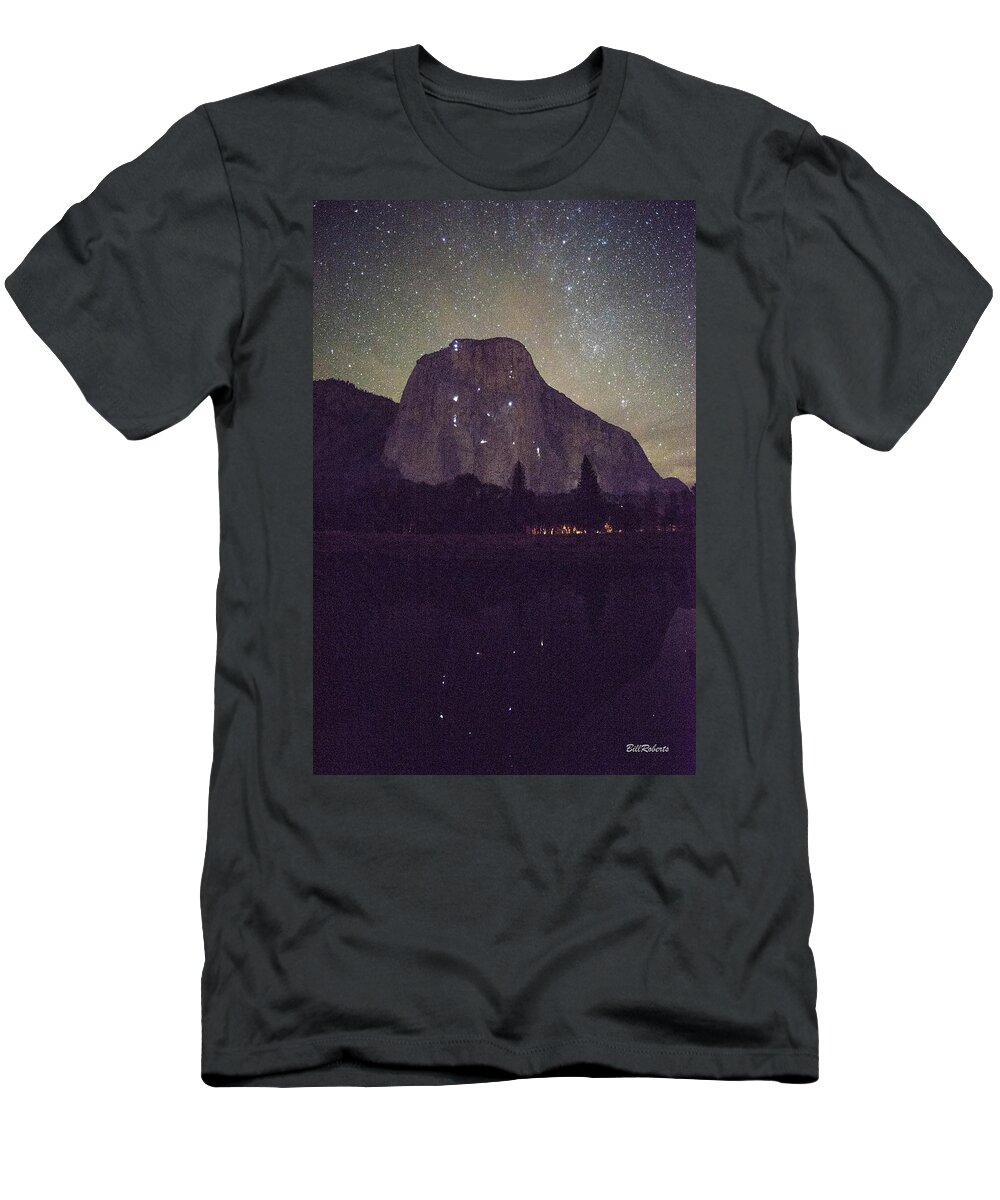 El Capitan T-Shirt featuring the photograph El Capitan At Night 3 by Bill Roberts