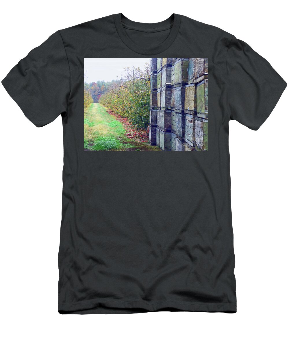 Abstract T-Shirt featuring the painting End of Apple Season 300 by Sharon Williams Eng