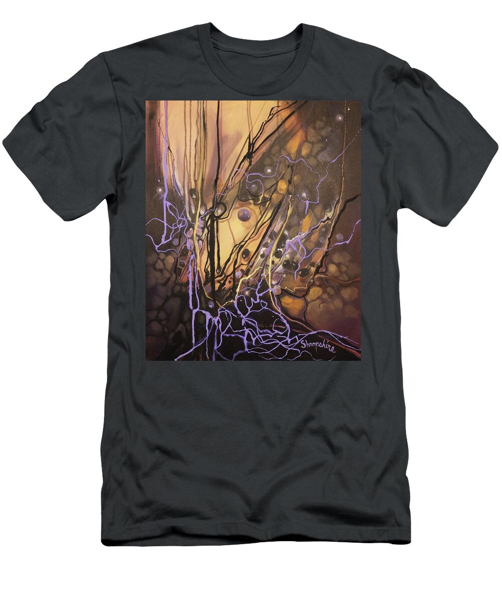 Abstract T-Shirt featuring the painting Entanglements by Tom Shropshire