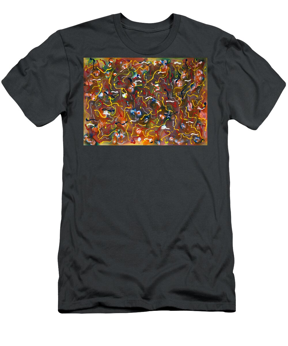 Epsilon 14 T-Shirt featuring the painting Epsilon #14 Abstract by Sensory Art House