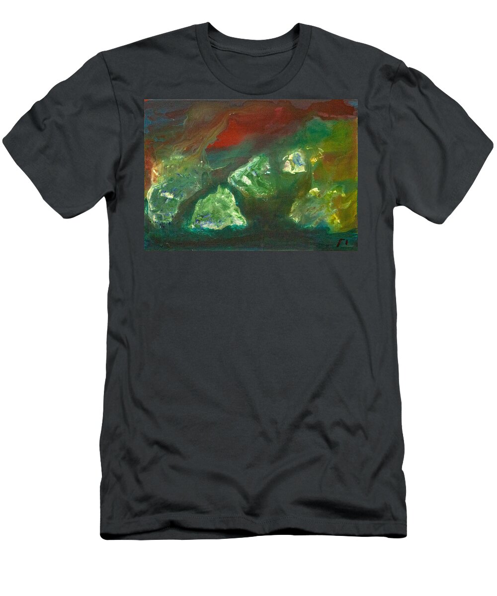 Epsilon 6 T-Shirt featuring the painting Epsilon #6 Abstract by Sensory Art House