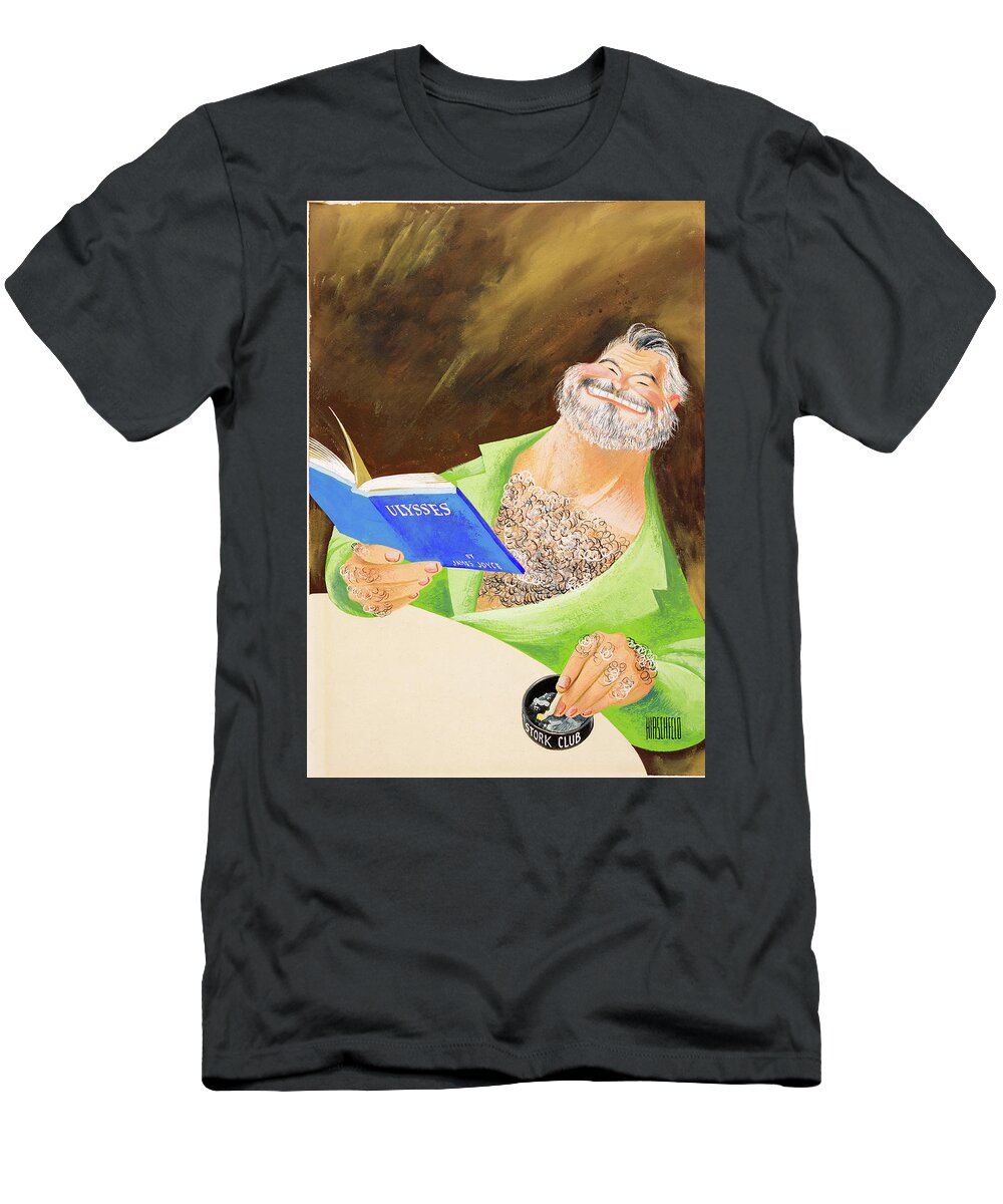 Literary T-Shirt featuring the drawing Ernest Hemingway by Al Hirschfeld