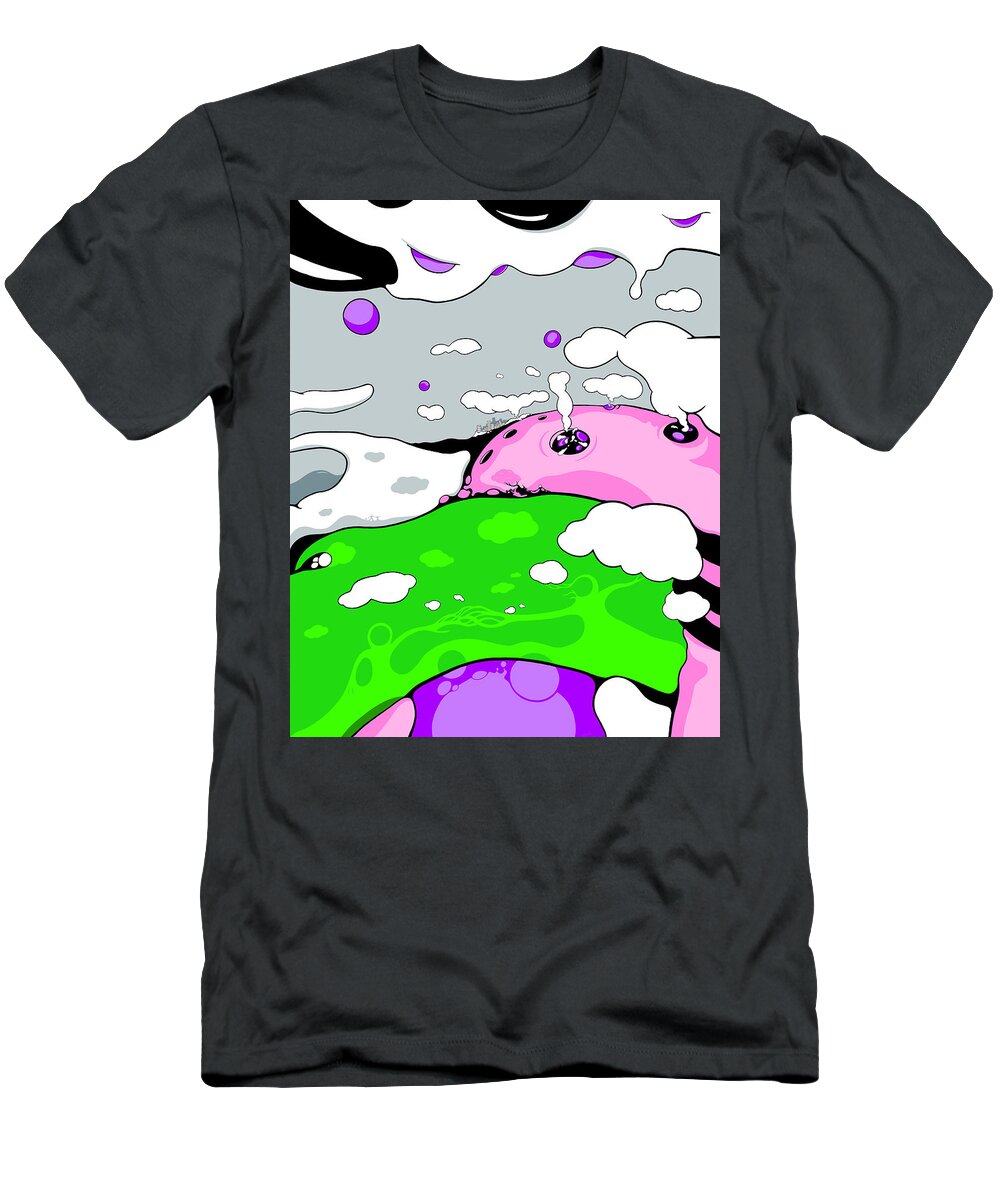Clouds T-Shirt featuring the drawing Eruption by Craig Tilley