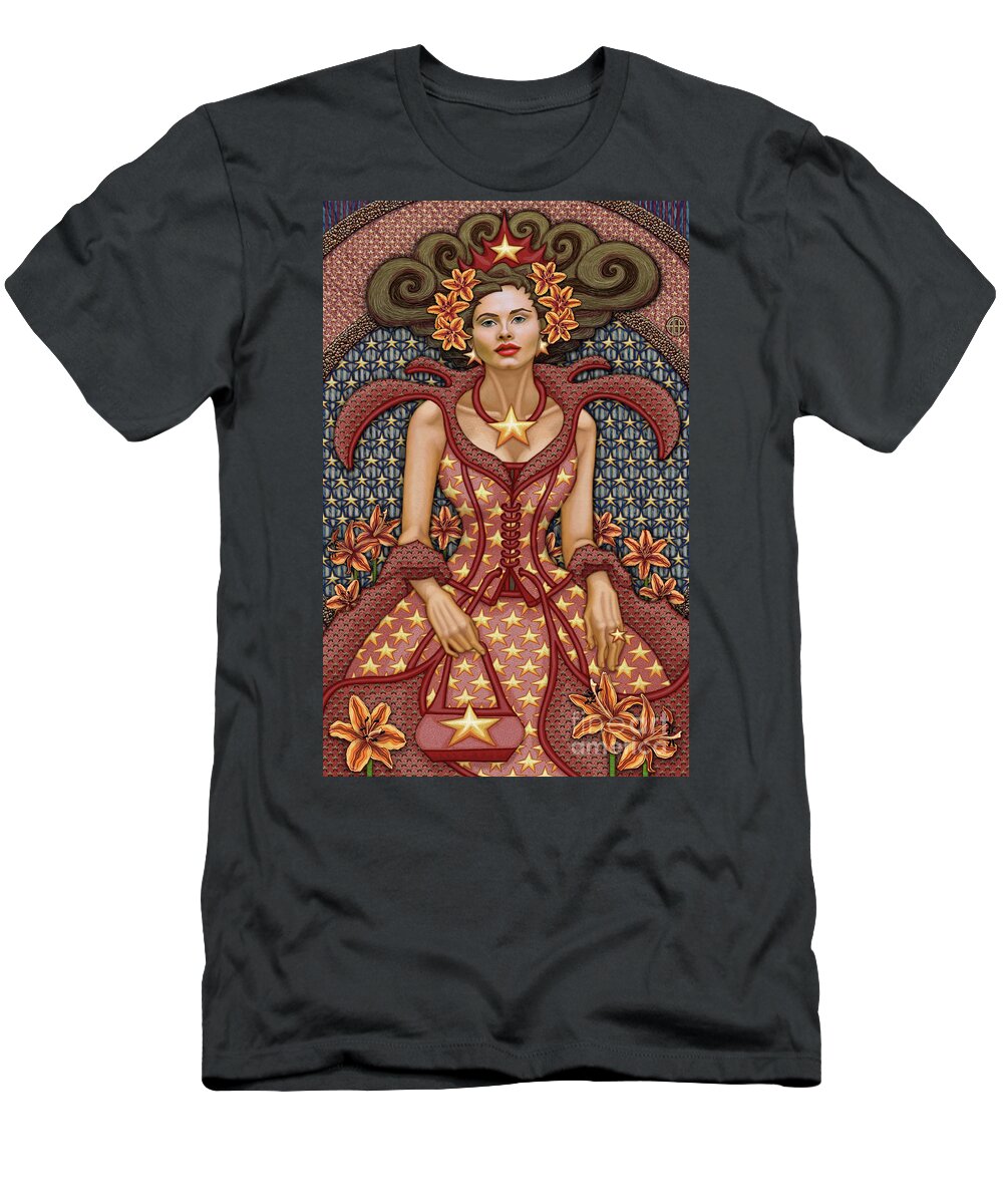 Portrait T-Shirt featuring the painting Exalted Beauty Estella by Amy E Fraser