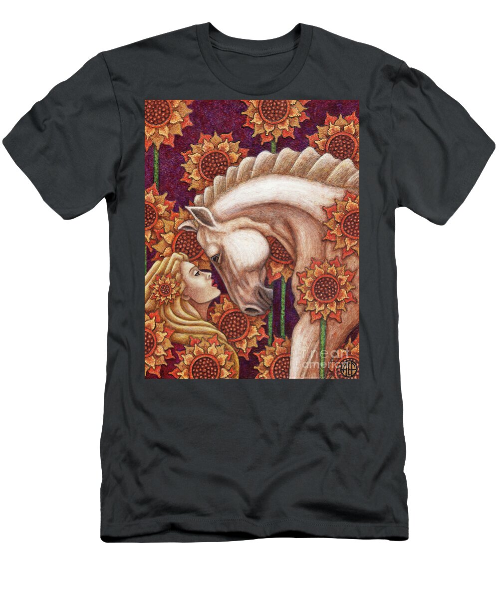 Horse T-Shirt featuring the painting Exalted Beauty Morgan by Amy E Fraser
