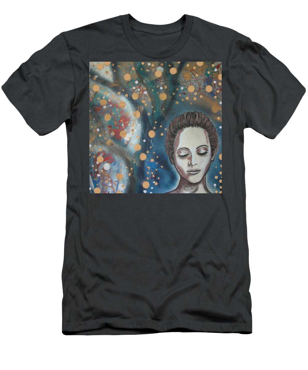 Fantasy T-Shirt featuring the drawing Fairy Lights by Joan Stratton