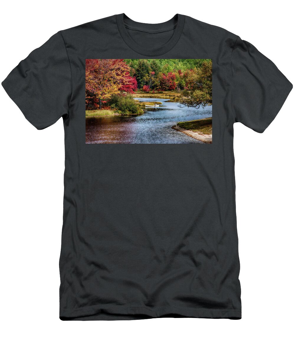 Landscape T-Shirt featuring the photograph Fall colors in Baxter State Park by Jeff Folger