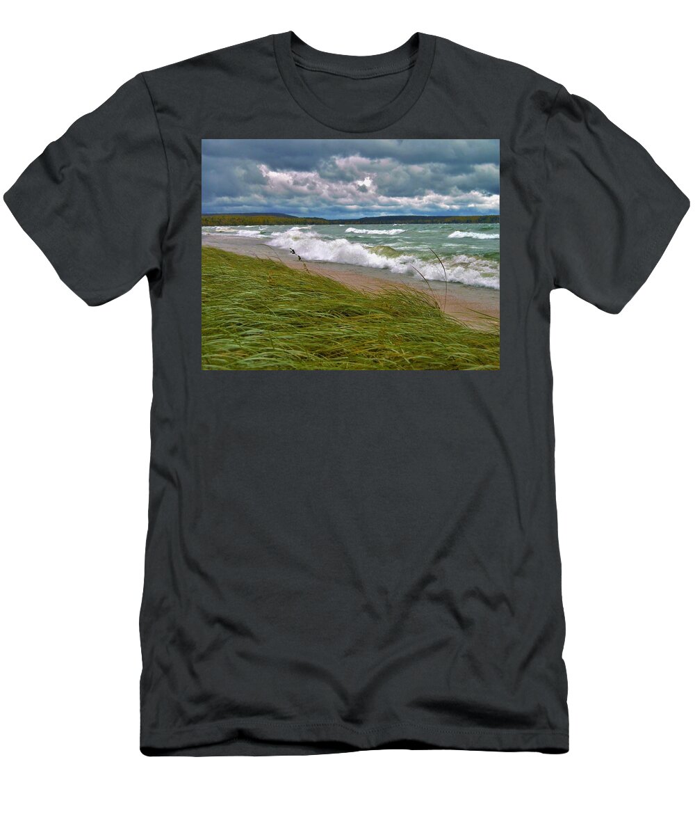 Field Of Green T-Shirt featuring the photograph Field of Green on Lake Superior by Tom Kelly