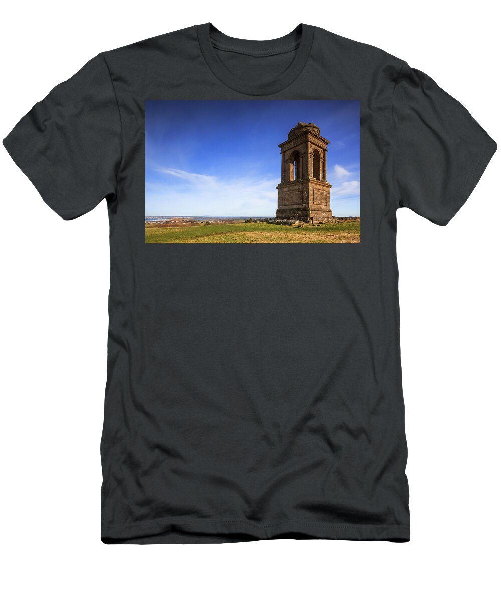 Estock T-Shirt featuring the digital art Field With Monument by Maurizio Rellini