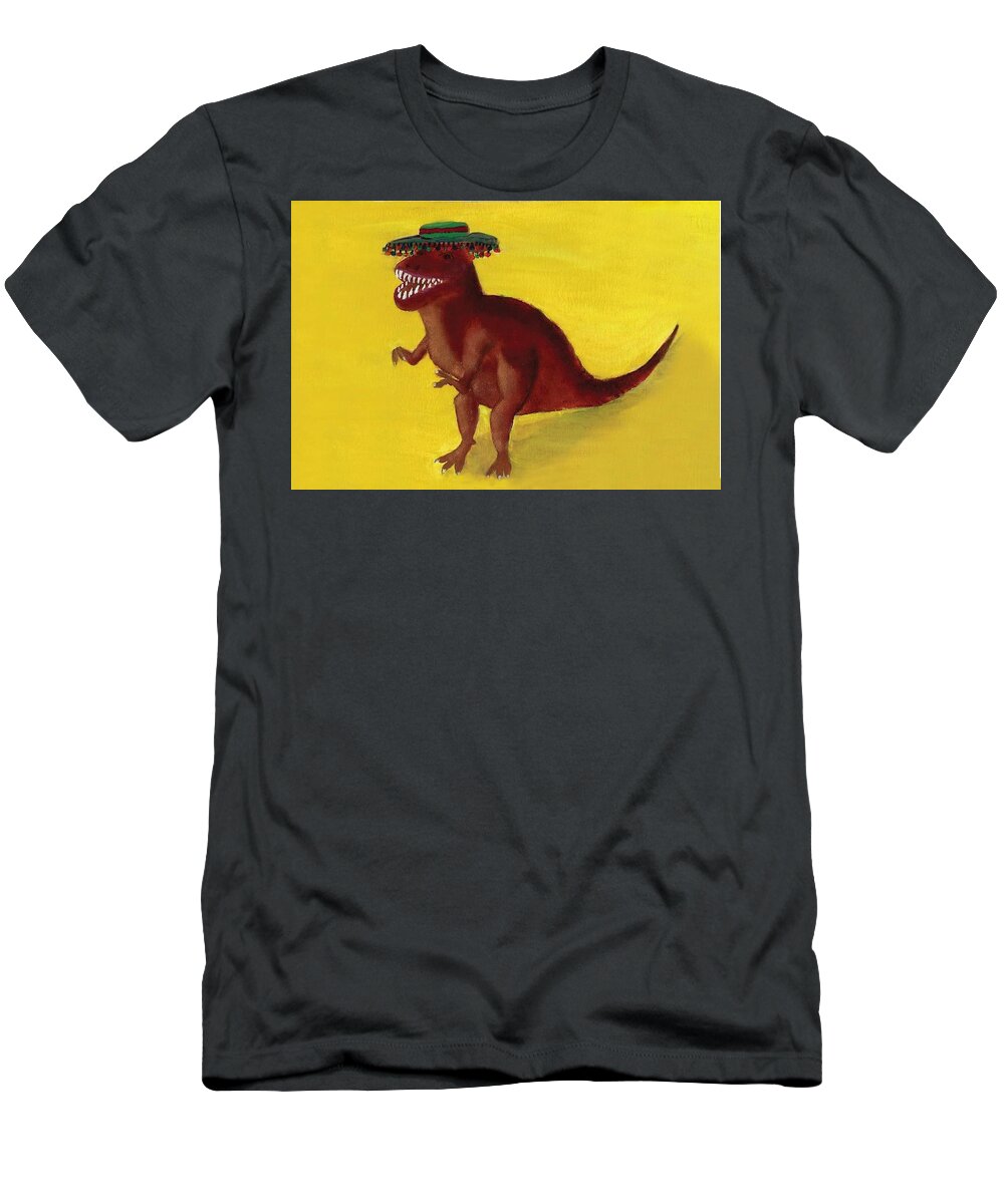 Dino T-Shirt featuring the painting Fies-T-Rex by Misty Morehead