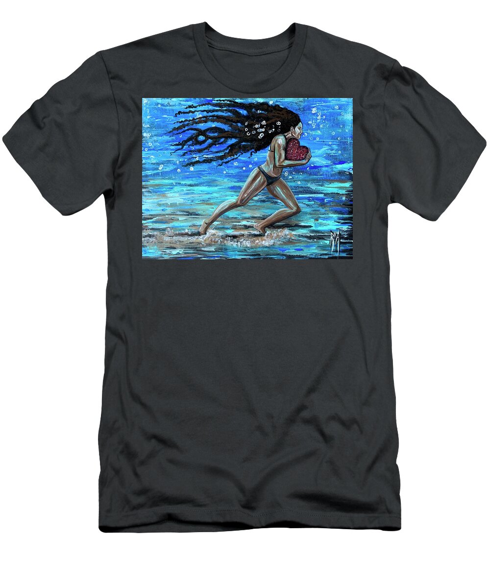 Runner T-Shirt featuring the painting Fight the fine fight of the faith by Artist RiA