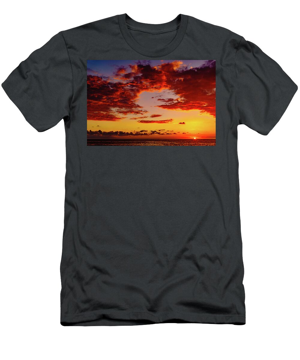 John Bauer T-Shirt featuring the photograph First November Sunset by John Bauer