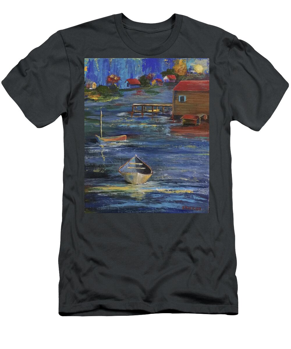 Fishermen's Retreat. Fish T-Shirt featuring the painting Fisherman's Retreat by Jane Ricker