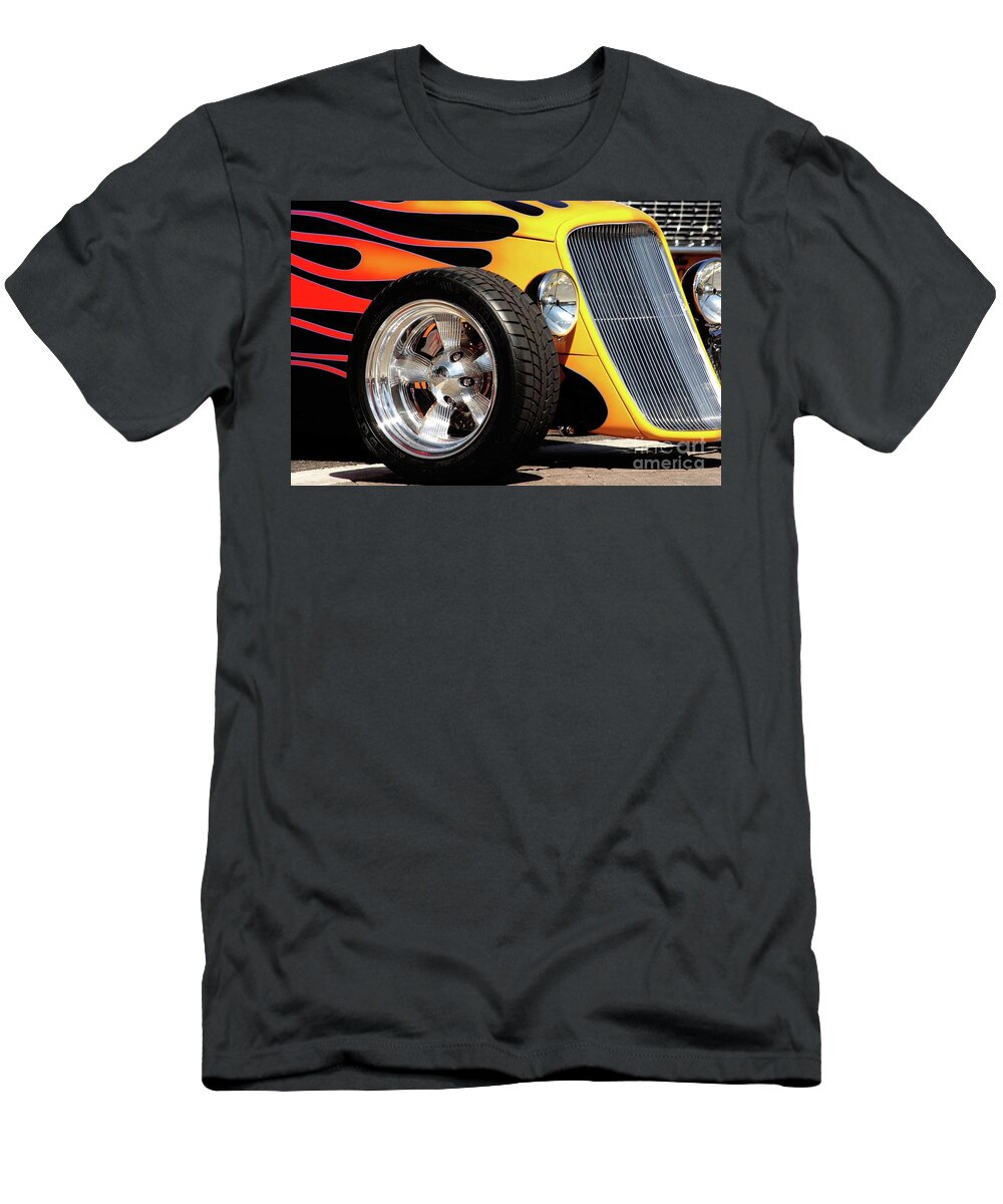 Hot Rod T-Shirt featuring the photograph Flames by Terri Brewster