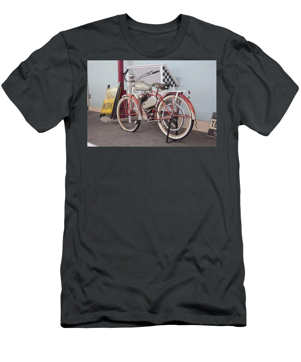 Flat T-Shirt featuring the photograph Flat Tire on an Old Bicycle by Ali Baucom