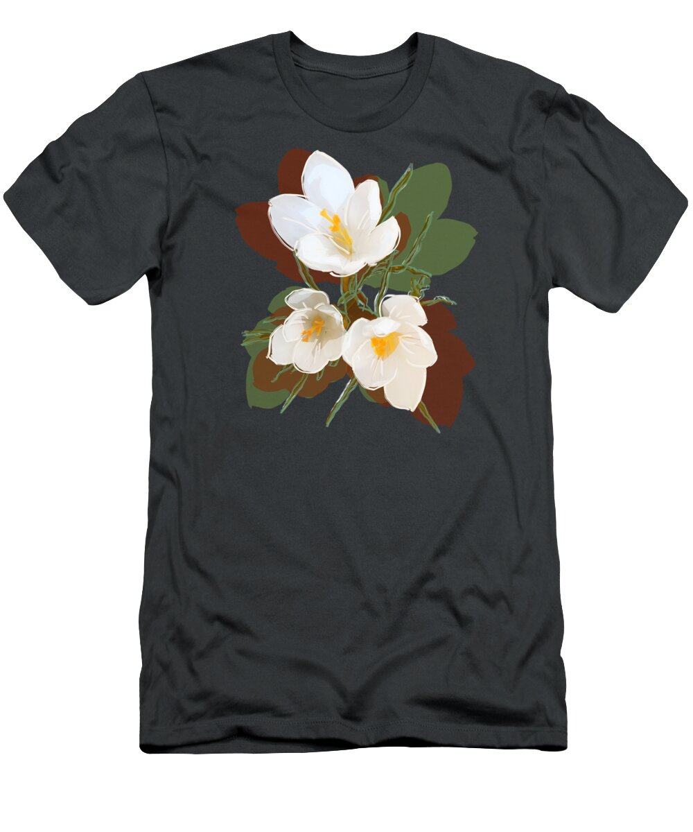 Flowers T-Shirt featuring the mixed media Flower Blossom SIX by Big Fat Arts