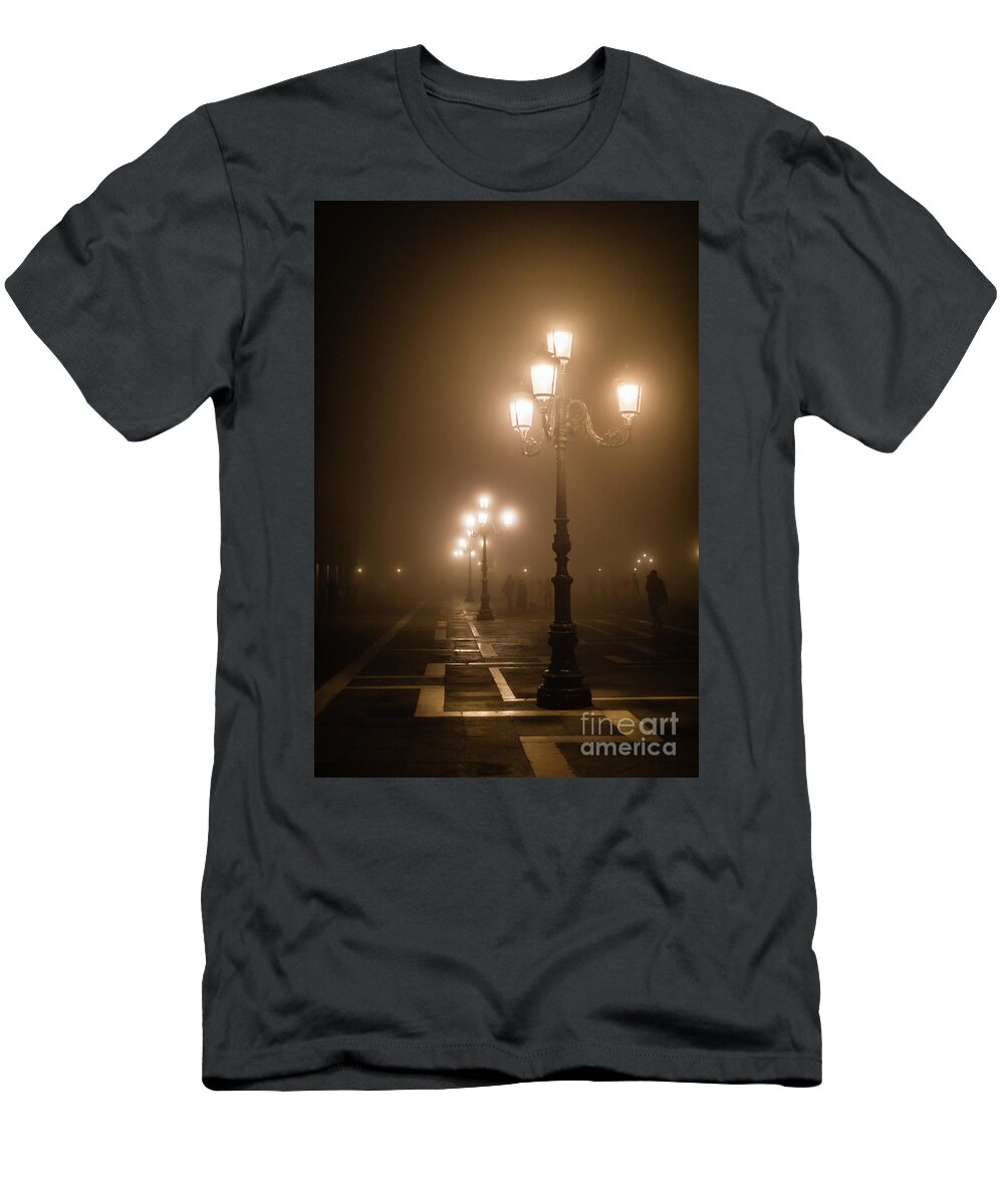 Piazza San Marco T-Shirt featuring the photograph Foggy Piazza San Marco, Venice by Lyl Dil Creations