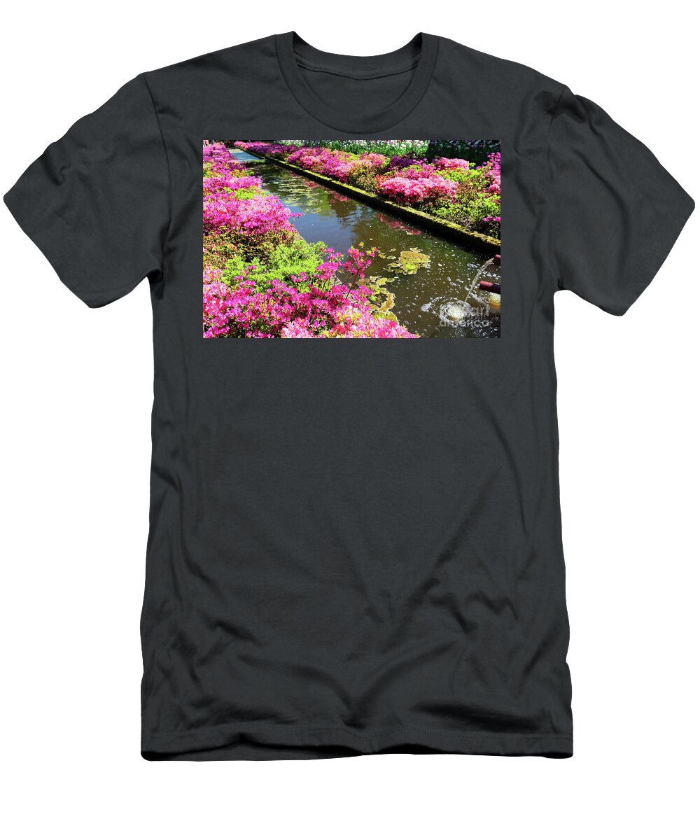 Garden T-Shirt featuring the photograph Pink Rododendron Flowers by Anastasy Yarmolovich