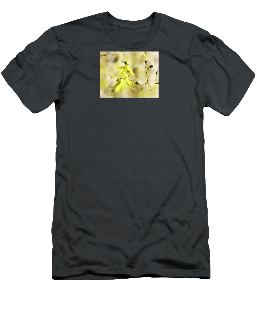 Flowers T-Shirt featuring the painting Forsythia by Diane Chandler