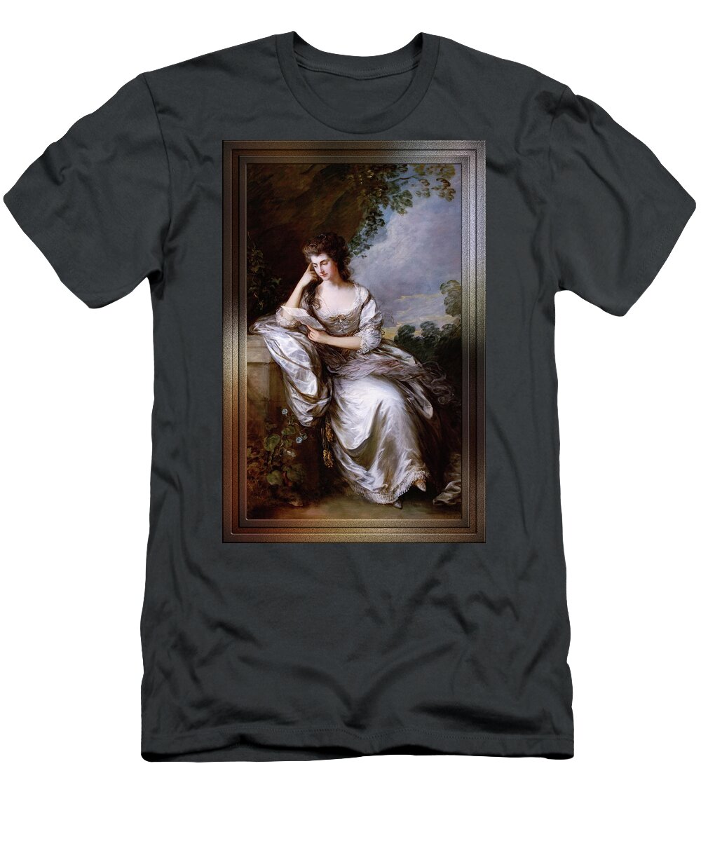 Frances Browne T-Shirt featuring the painting Frances Browne by Thomas Gainsborough by Rolando Burbon