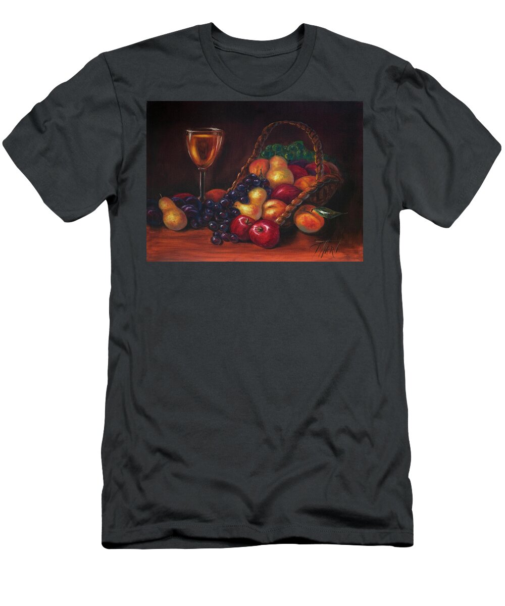 Still Life T-Shirt featuring the painting Fruits of the Wine by Lynne Pittard