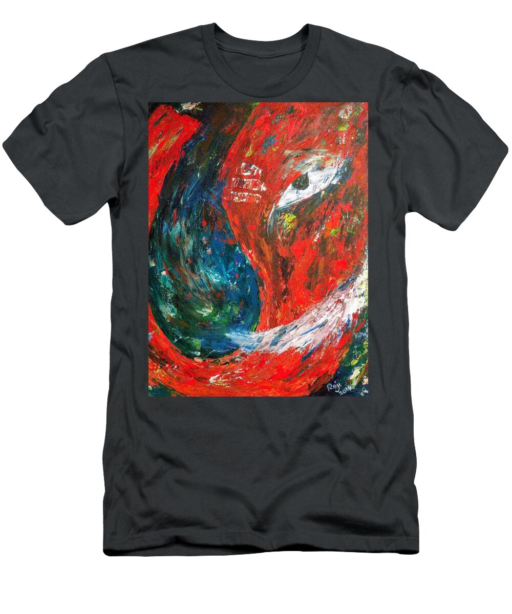 Portrait T-Shirt featuring the painting Ganesh by Raji Musinipally
