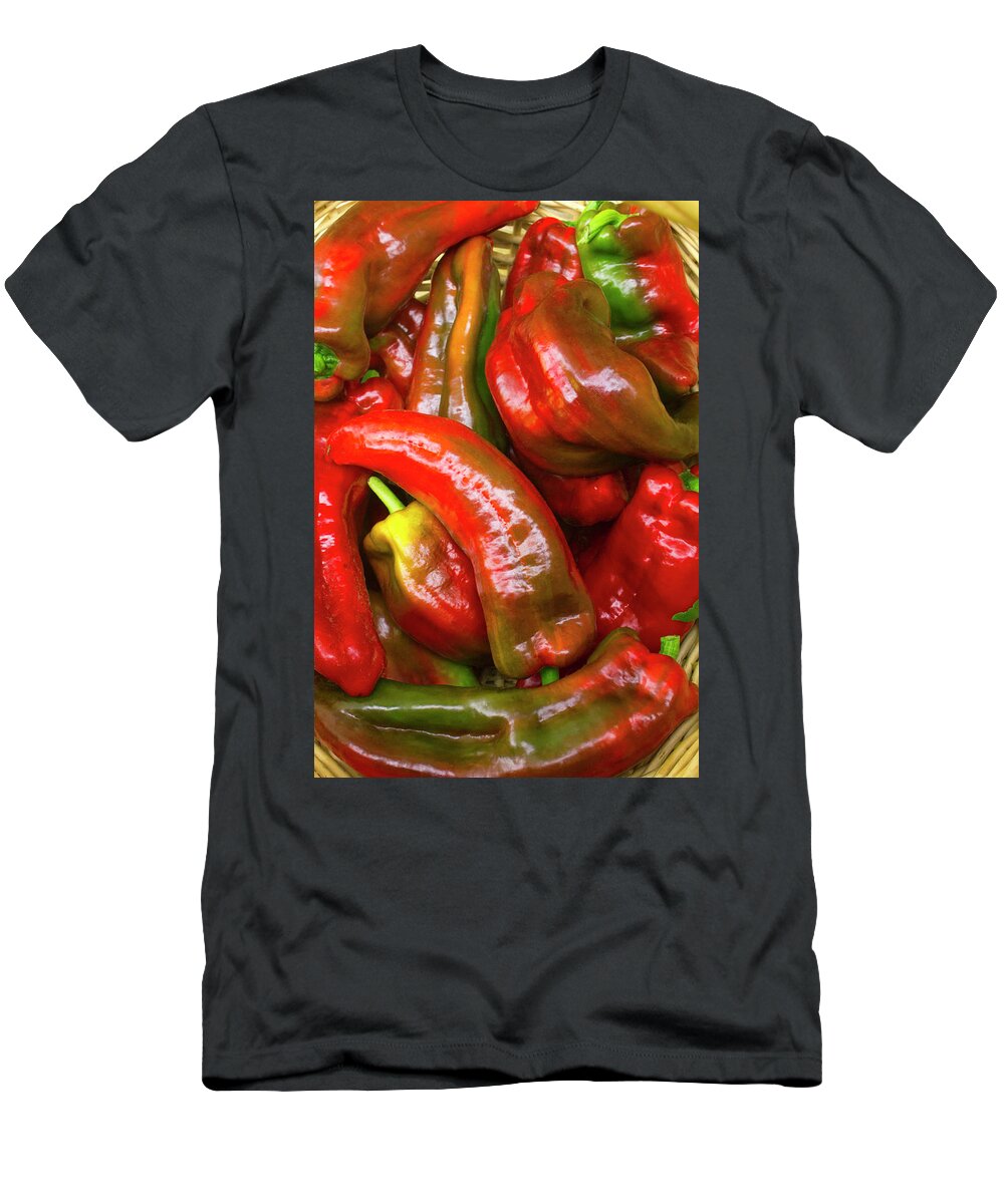 Bell Pepper T-Shirt featuring the photograph Giant Marconi Sweet Peppers by Michael Gadomski
