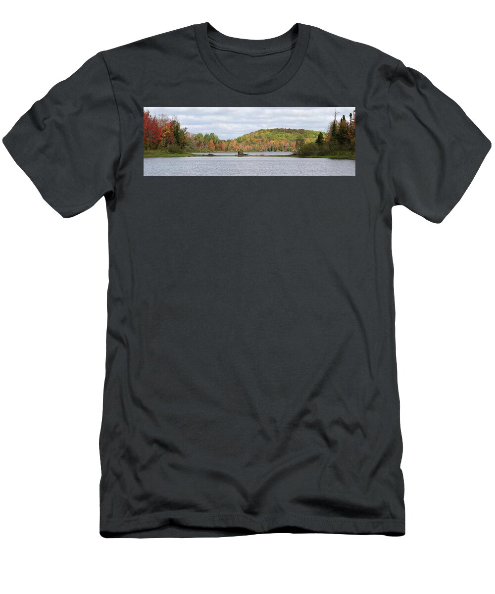 Gile Flowage T-Shirt featuring the photograph Gile Flowage Pano by Brook Burling
