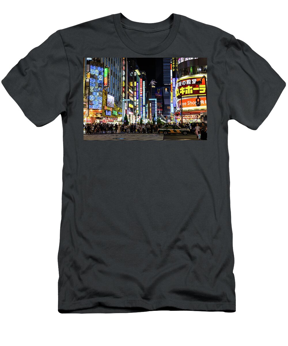 Tokyo T-Shirt featuring the photograph Godzilla Road, Shinjuku, Tokyo by Aashish Vaidya