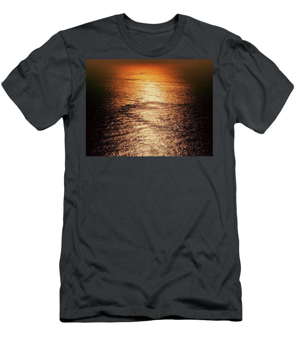 Sunset T-Shirt featuring the photograph Golden sea in Alanya by Sun Travels